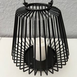Black Wired Battery-Powered Lantern
